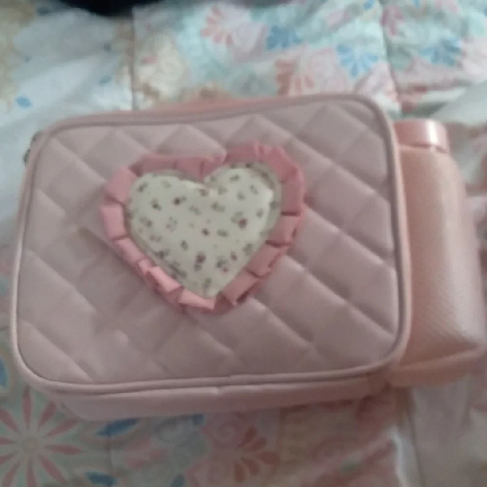 Kids Pink Quilted Heart Lunch Bag